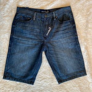 Men’s denim shorts.